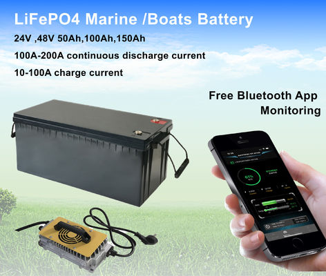 Smart E Propulsion Batteria al litio di bordo RS485 CAN 24V 200Ah Batterie barca LiFePO4 25.6V 200Ah