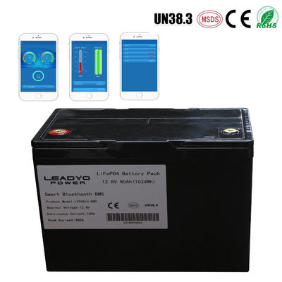Buon prezzo Ciclo profondo astuto Lifepo4 Marine Batteries della batteria 12v 80Ah del crogiolo di ione del litio con il app di Bluetooth in linea