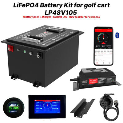 Buon prezzo 48V 105Ah 51.2V LiFePO4 Golf Cart Kit batteria, 250A BMS, 4000+ cicli batteria al litio, Max 12.8kW di potenza in linea