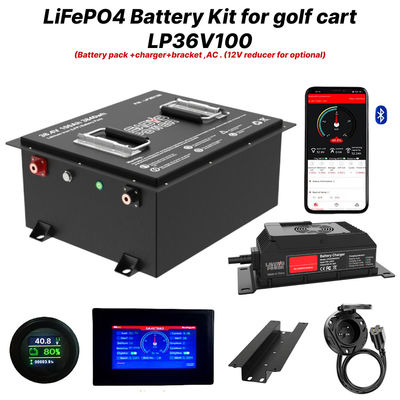 Buon prezzo 36V 100Ah 200Amp 36.8V Bluetooth LiFePO4 Lithium Golf Cart Kit di conversione della batteria in linea