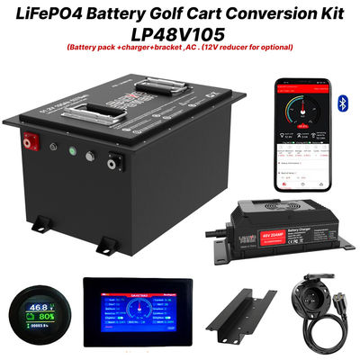 Buon prezzo 48V 105Ah 51.2V2 250Amp LiFePO4 Kit di conversione della batteria del carrello da golf, 5 anni di garanzia in linea