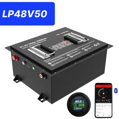 Buon prezzo 48V 50Ah 51.2V2 150Amp LiFePO4 Batteria del carrello da golf con display LCD e Bluetooth in linea