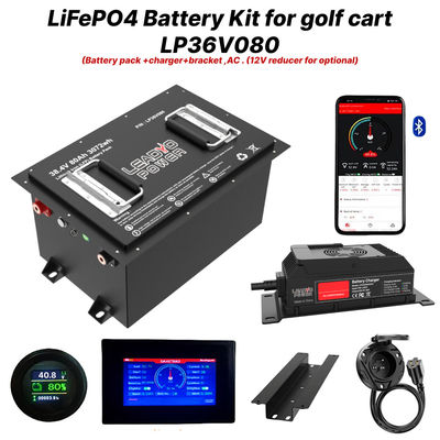 Buon prezzo Kit di copertura batteria per carrello da golf al litio Bluetooth LiFePO4 36V 80Ah 150Amp (36,8V) in linea